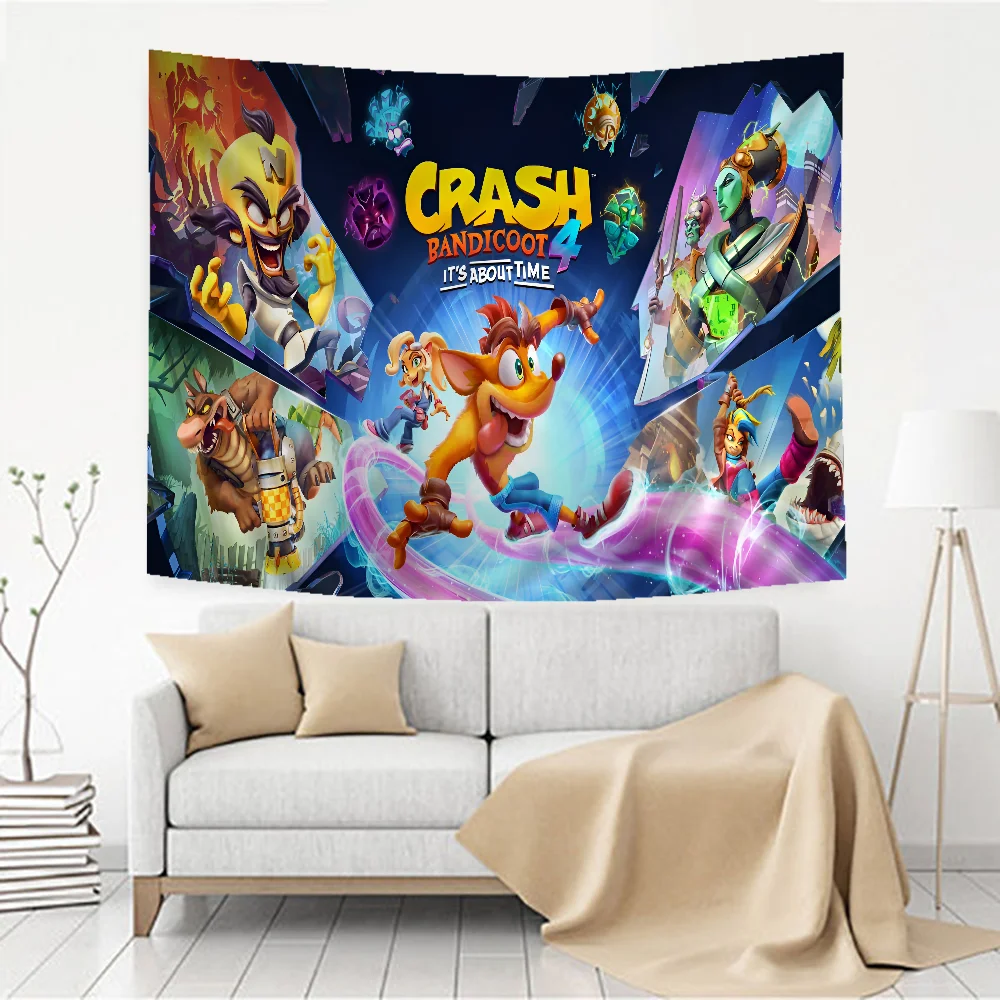 Crash Bandicoot Thema Geburtstag Party individuelle Dekoration Hintergrund Tuch Cartoon Stil Pull Flag Hintergrund Dekoration Veranstaltungsort Image