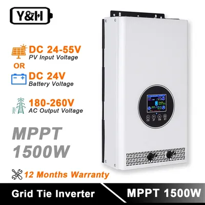 Y&H 1,5 kW 2 kW MPPT Solar Grid Micro Inverter Power Limiter LCD-Display AC 230 V reine Sinuswelle RS485 Power Zero Output