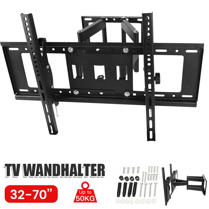 TV-Halterung, schwebender TV-Ständer für 32–70 Zoll TV-Rack, Wandbehang, universelle drehbare Neigung, horizontale Einstellung, TV-Halterung Image