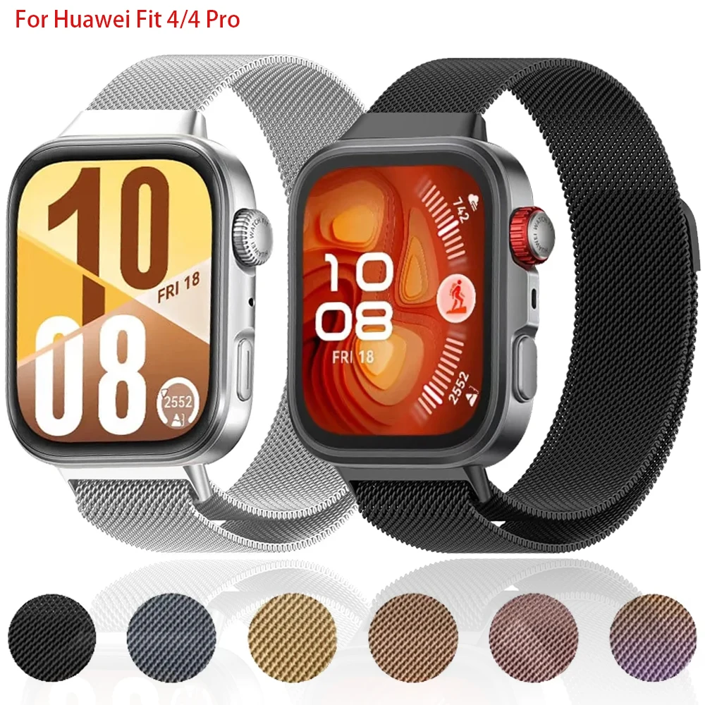 Metall-Milanese-Armband für Huawei Watch Fit 3 4, intelligentes magnetisches Edelstahl-Correa-Huawei Watch Fit 4 Pro-Band-Zubehör Image
