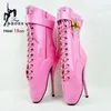 18 CM/7 Zoll Stiletto Super High Heel Lock Wrap Strap Ankle Ballett Stiefel Fetisch Schuhe 2025 Neue Frauen rosa Sexy Kurze Booties Mujer