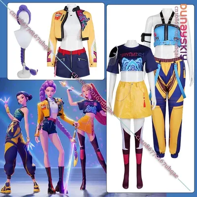 Cos Hunters Superstar Lumi Mira Zoe Cosplay Kostüm Anime Rollenspiel KPop Dämon Komplettes Set Mädchen Gruppe Anzug Frauen Halloween Verkleidung Image