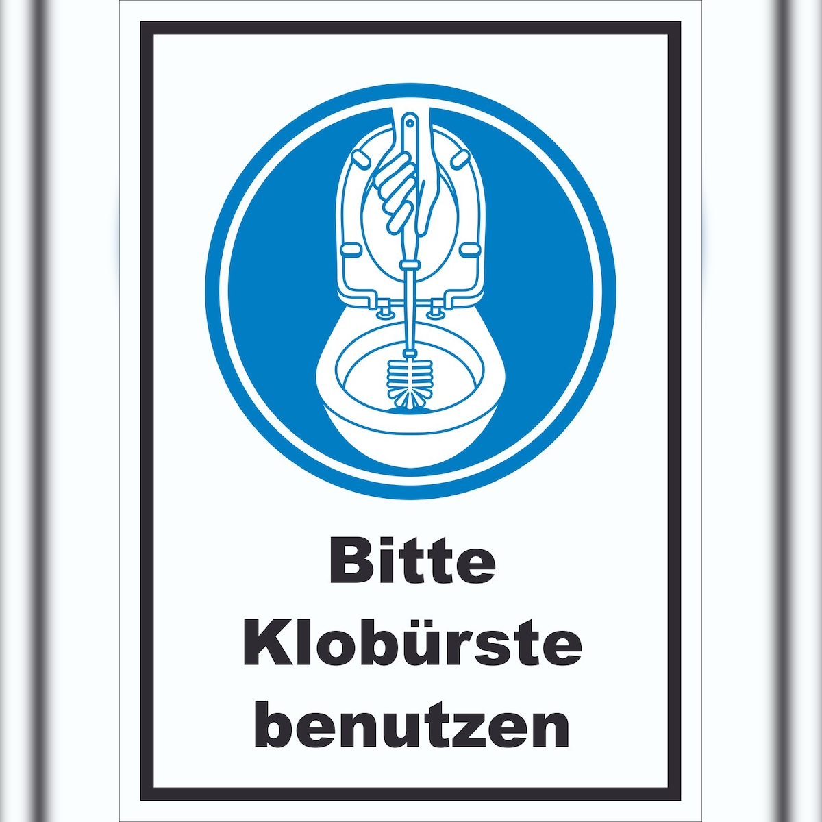 HB-Druck Bitte Klobürste benutzen Schild A3 Rückseite selbstklebend Image