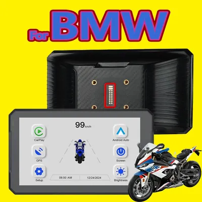 7-Inch for BMW Navigator Android Auto Motorcycle Carplay Portable Wireless GPS Screen Navigation Support BMW Factory Bracket