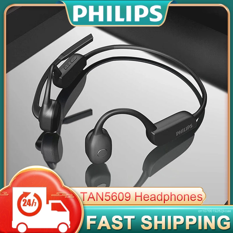 Philips TAN5609 Knochenleitungskopfhörer, kabellos, Bluetooth, Sport-Ohrhörer, HD-Mikrofon, Anruf-Rauschunterdrückungs-Headset, 180 mAh, lange Lebensdauer Image
