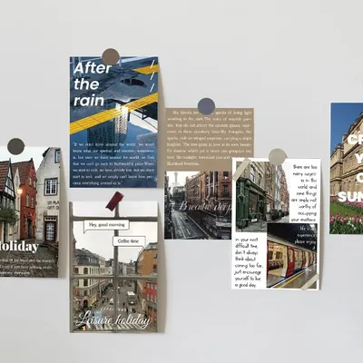 10 neue Straßenkarten im Ins-Stil, Retro-Postkarten für Zimmer, Schlafzimmer, Desktop, Renovierung und Dekoration, Wandaufkleber Image