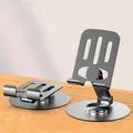 Supporto per telefono cellulare con rotazione in alluminio 360 in metallo staffa universale pieghevole con Design a doppio albero supporto da tavolo stabile Anti caduta