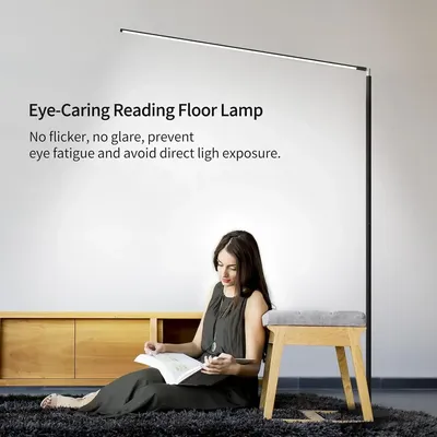 LED Floor Lamp, Eye Care Bright Reading Lamp, Dimmable Vertical Lamp, 3 Brightness Levels, For Living Room, Bedroom, Office,etc