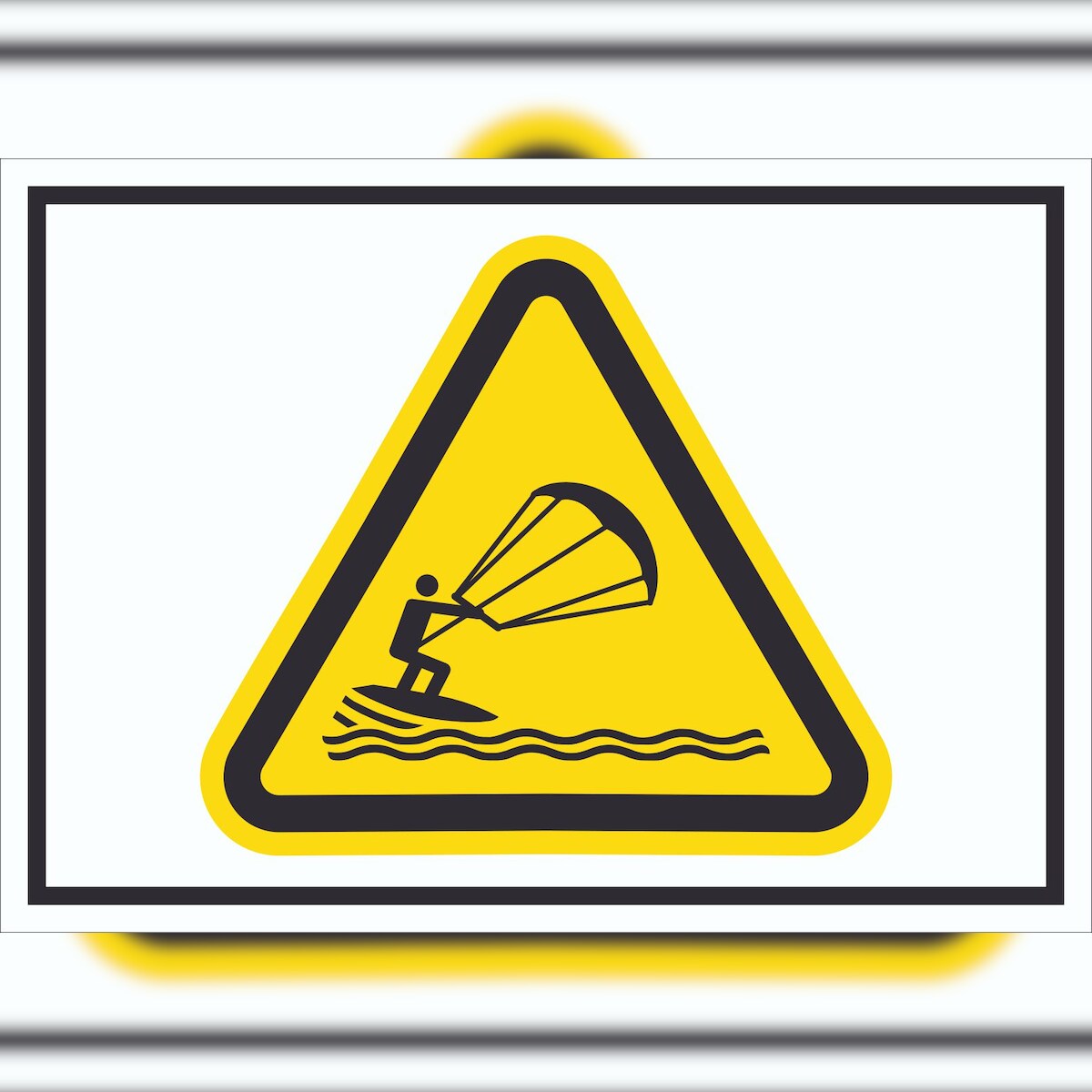 HB-Druck Schild Warnung Kitesurfer Symbol A2 (420x594mm) Image