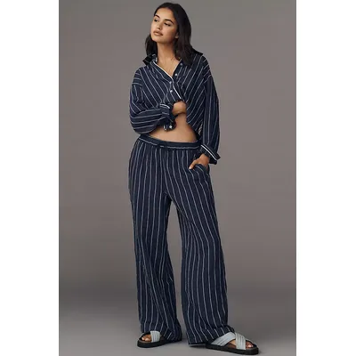 Maeve Low-Slung Striped Track Pants