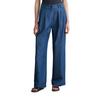 Chinohose MARC O'POLO "mit TENCEL™ Lyocell", Damen, Gr. 38, Normalgrößen, schwarz indigo tencel denim, Obermaterial: 82% Baumwolle, 18% Lyocell, unifarben, casual, weit lang, Hosen