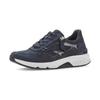 Plateausneaker GABOR ROLLINGSOFT, Damen, Gr. 42, blau (dunkelblau), Nubukleder, Glattleder, Lackleder, sportlich, Schuhe, Schnürschuh, Halbschuh mit der typischen rollingsoft-Laufsohle