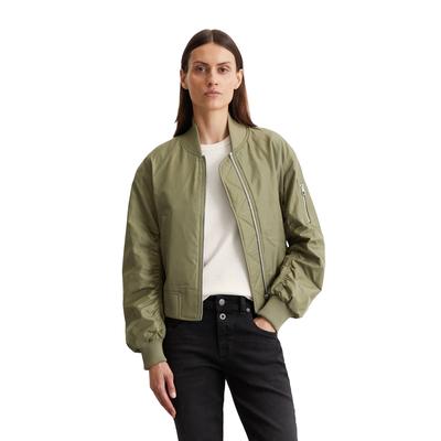 Outdoorjacke MARC O'POLO "aus recyceltem Polyester-Twill", Damen, Gr. 36, forest moss, Obermaterial: 100% Polyester, unifarben, casual, regular fit, Langarm Strickbündchen, Jacken Image