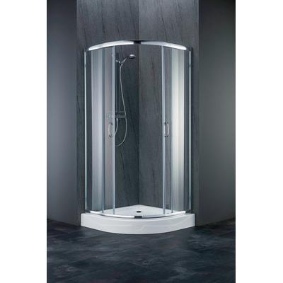 Eckdusche WELLTIME "Summer SET", grau (chromfarben), B:90cm H:199cm T:90cm, Duschkabinen, mit leichtgängigen Schiebetüren, inkl. passender Duschwanne Image