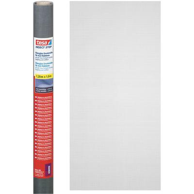 Fliegengitter-Gewebe TESA "Insect Stop Fliegengitter Ersatzrolle Fiberglas-Gewebe - 1.0 m x 1.2 m", schwarz (gewebe: schwarz), B:100cm H:120cm, Insektenschutzgitter, Mückennetz für Fenster - Ersatz-Rolle Image