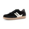 Plateausneaker GABOR, Damen, Gr. 37, schwarz-weiß (schwarz, sanftes weiß), Veloursleder, Glattleder, unifarben mit Farbeinsatz, sportlich, Schuhe, Freizeitschuh, Halbschuh, Schnürschuh mit gepolstertem Schaftrand