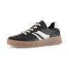 Plateausneaker GABOR "FLORENZ", Damen, Gr. 38, schwarz-weiß (schwarz, weiß), Kalbsleder, unifarben mit Farbeinsatz, sportlich, Schuhe, Freizeitschuh, Halbschuh, Schnürschuh in Bequemweite G (= weit)
