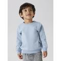 Sweatshirt NAME IT "NMNSELI LS SWE BRU NOOS", Mädchen, Gr. 86, blau (dusty blau), angeraute Sweatware, Obermaterial: 60% Baumwolle, 40% Polyester, unifarben, casual, relaxed fit hüftbedeckend, Rundhals, Langarm Rippbündchen, Sweatshirts