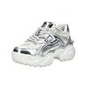 Sneaker BUFFALO "Buffalo Sneaker Lederimitat/Mesh", Damen, Gr. 36, silber, Lederimitat, Textil, casual, Schuhe