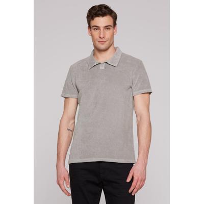 Poloshirt CAMP DAVID, Herren, Gr. S, grau, Material: 100% Baumwolle, bestickt, casual, lässig geschnitten normal, Kurzarm eingesetzt gerader Abschluss, Shirts, mit Stickerei Image