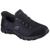 Slip-On Sneaker SKECHERS "GLIDE-STEP-PURSUIT", Damen, Gr. 35, schwarz, Textil, unifarben, sportlich, Schuhe, Freizeitschuh mit elastischem Einstieg, Topseller
