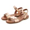 Sandale LASCANA "Sommerschuh", Damen, Gr. 36, rosa (rosegoldfarben), Obermaterial: 100% Rindsleder. Decksohle: 100% Textilmaterial. Laufsohle: 100% Synthetik, unifarben, elegant, Schuhe, aus Leder mit überkreuztem Wellenriemen, Sandalette, Sommerschuh