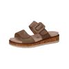 Pantolette CAPRICE "Caprice Pantoletten Veloursleder", Damen, Gr. 36, grau (taupe), Veloursleder, casual, Schuhe