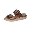 Pantolette CAPRICE "Caprice Pantoletten Leder", Damen, Gr. 37, grau (taupe), Leder, casual, Schuhe