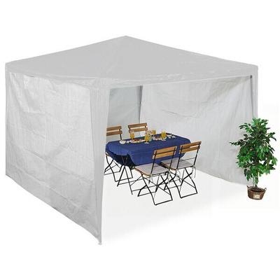 relaxdays 3er-Set Seitenteile für Pavillon 2x3m weiß weiß