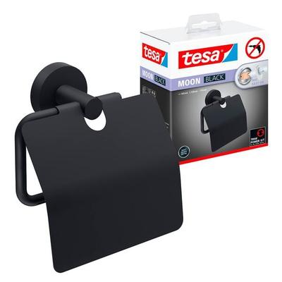 tesa Toilettenpapierhalter »MOON mit Deckel« schwarz Image