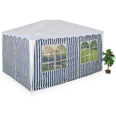 relaxdays 2er-Set Seitenteile für Pavillon 3x4m blau-weiß mehrfarbig