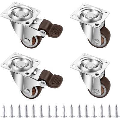 Ccykxa - 4 Möbelrollen 25 mm, robuste Bockrolle mit Bremse, um 360 Grad drehbare Möbelrollen, Image
