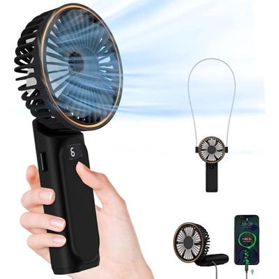 Tragbarer Handventilator, 180° faltbarer Mini-Ventilator, 6 Geschwindigkeiten, LCD-Display, Image