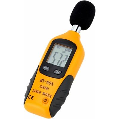 Schallpegelmesser 30–130 dBA, professionelles Dezibelmessgerät mit hintergrundbeleuchtetem Display