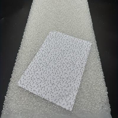 TEMU 1 Yard Tulle Fabric With Delicate Floral Dots - 100% Polyester, Soft Swiss Mesh For Princess Dresses & 's Apparel, Only Image