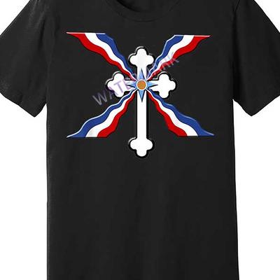 TEMU 1pc Mencasual Crew Neck T-shirt, Assyrian And National , Cotton Knitted Fabric, Medium Elasticity, Regular Fit- Black, Short Sleeve, Fun Image