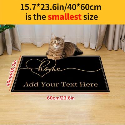 TEMU 1pc Personalized Welcome Door Mat With Anti-slip Silica Gel Bottom - Customized Family Name Mat For Living Room, Bedroom, Bathroom - Soft, Durable, Washable - Home Decor & Housewarming Gift Image