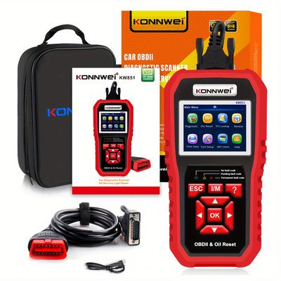 TEMU Konnwei Kw851: 2-in-1 Obdii Scanner & For 1996+ Vehicles - Automatic Diagnostic Tool, !, Diagnostic Scan Tool | Modern Code Reader | Material, Without Battery