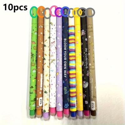 TEMU 10pcs 10pcs Erasable Pen Set, Durable And Easy To Write, 0.7mm Tip, Image