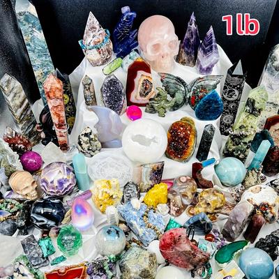 TEMU 1/2 Pound Assorted Crystal Set - Bohemian Style, Home Decor, Garden Embellishment, And Romantic Gifts - Includes Quartz, Crystal, Crystal, Crystal, And More - Original , Crystal Decor Image