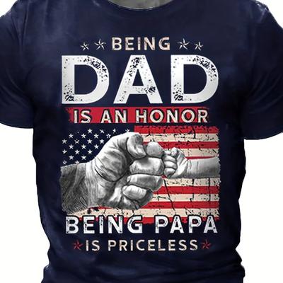 "TEMU " A Dad Is An " 3d Print Men's T-shirt, Trendy Streetwear, Comfy Creative Casual Summer Tee" Image