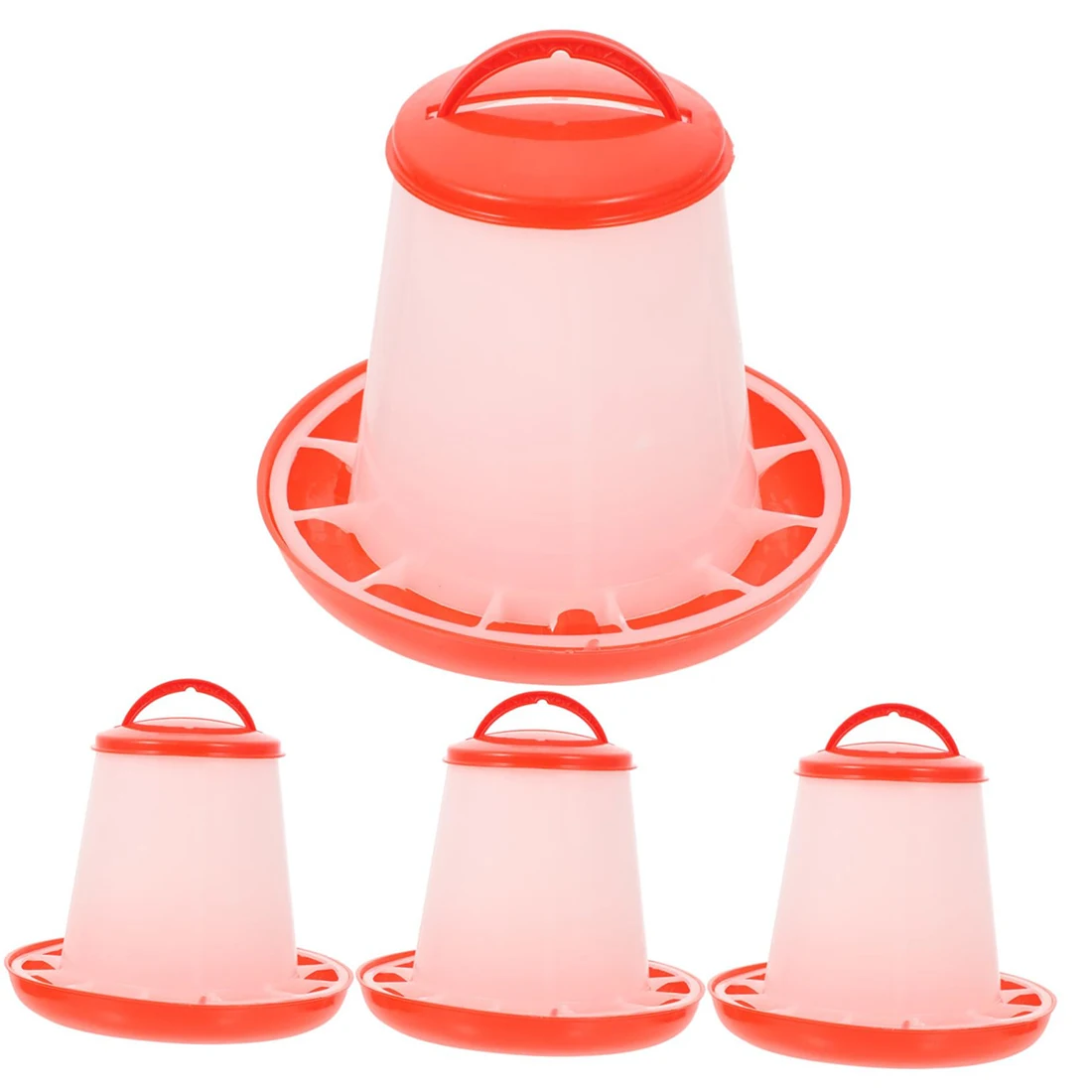 Automatischer Hühnerfutterspender, tragbare Kunststoffbehälter für Geflügelfutter im Freien, leicht zu reinigende Futternapf für Hühner, Enten Image