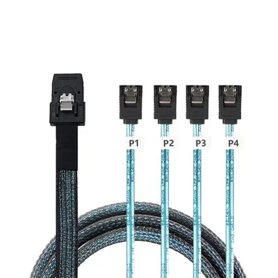Sas sata kabel mini-sas SFF-8087 zu 4 sata kabel mini sas 4i sff8087 36p zu 4 sata 7p kabel 12gbps 50cm festplatte daten Image