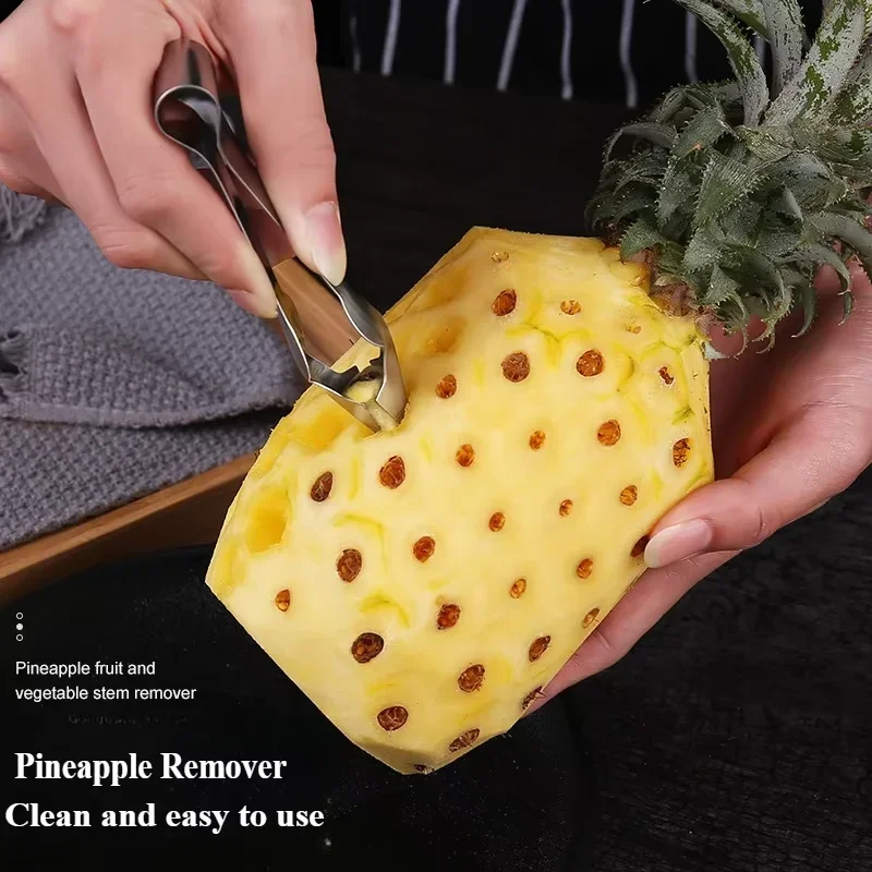 Edelstahl Erdbeere Huller Obst Schäler Ananas Corer Slicer Cutter Küchenmesser Gadgets Ananas Slicer Clips Neu