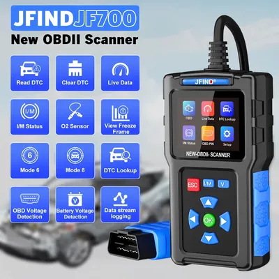 2025 Newest OBD2 Scanner Code Reader JFIND JF700 OBDII Auto Diagnostic Tools I/M Live Data O2 Sensor Check Mode 6/8 Check Engine