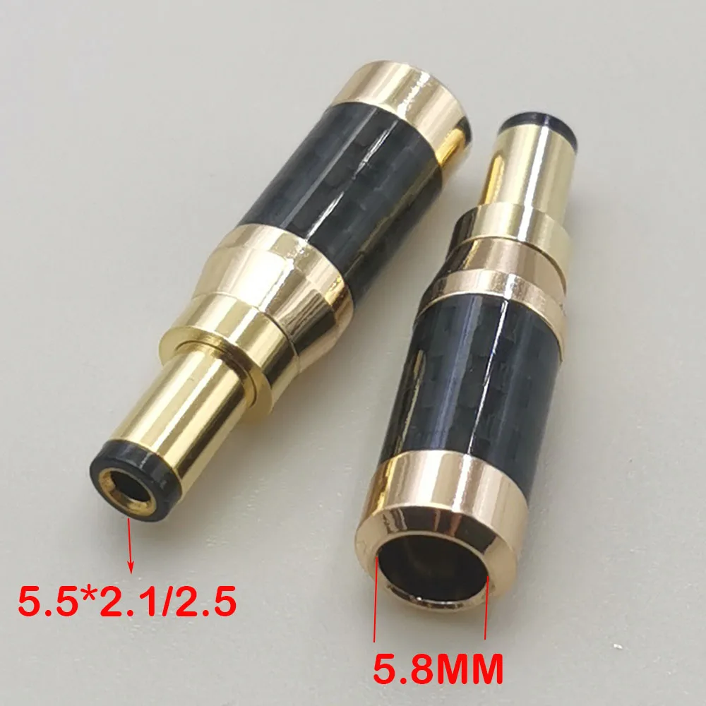 1 stücke Vergoldet DC 5,5*2,1/2,5mm Ladestecker DIY Solder Draht DC 10A Hohe Strom 5,5x2,5 5,5x2,1 DC Power Männlich Jack Stecker Image