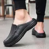 Halbe Hausschuhe für Männer, Fahrschuhe, rutschfeste Kochschuhe, Herren-Lederschuhe, EVA-Sadals, Größe 39–46, Zapatos Para Hombre für Männer