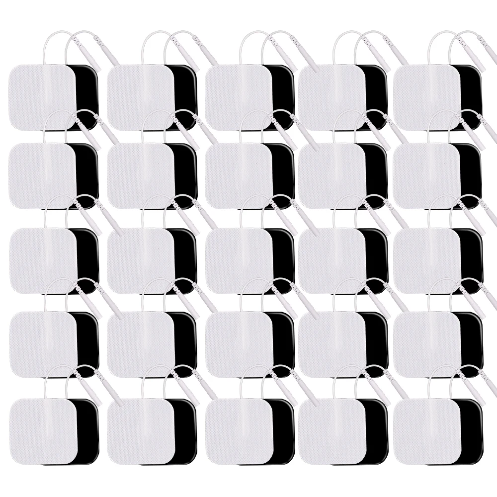 10/20/50/100PCS 4×4cm/5×5cm TENS Elektroden Pads Massage Elektroden Patch für Akupunktur Puls EMS Muskel Stimulator Aufkleber Image