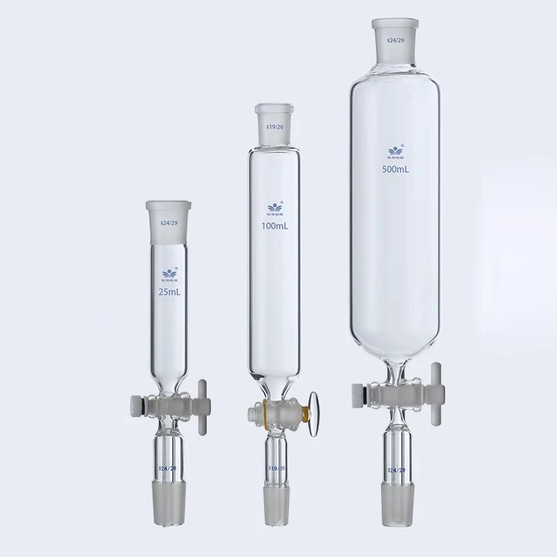 1 Stück 10 ml-1000 ml Labor-Zylindrischer Trenntrichter aus Borosilikatglas für chemische Experimente Image