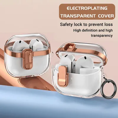 Kopfhörer Abdeckung Für Samsung Buds 3 Pro Fall Transparent Secure Lock Fundas Für Samsung Galaxy Buds 3 Buzz 3 Pro fällen Hülse Haken Image